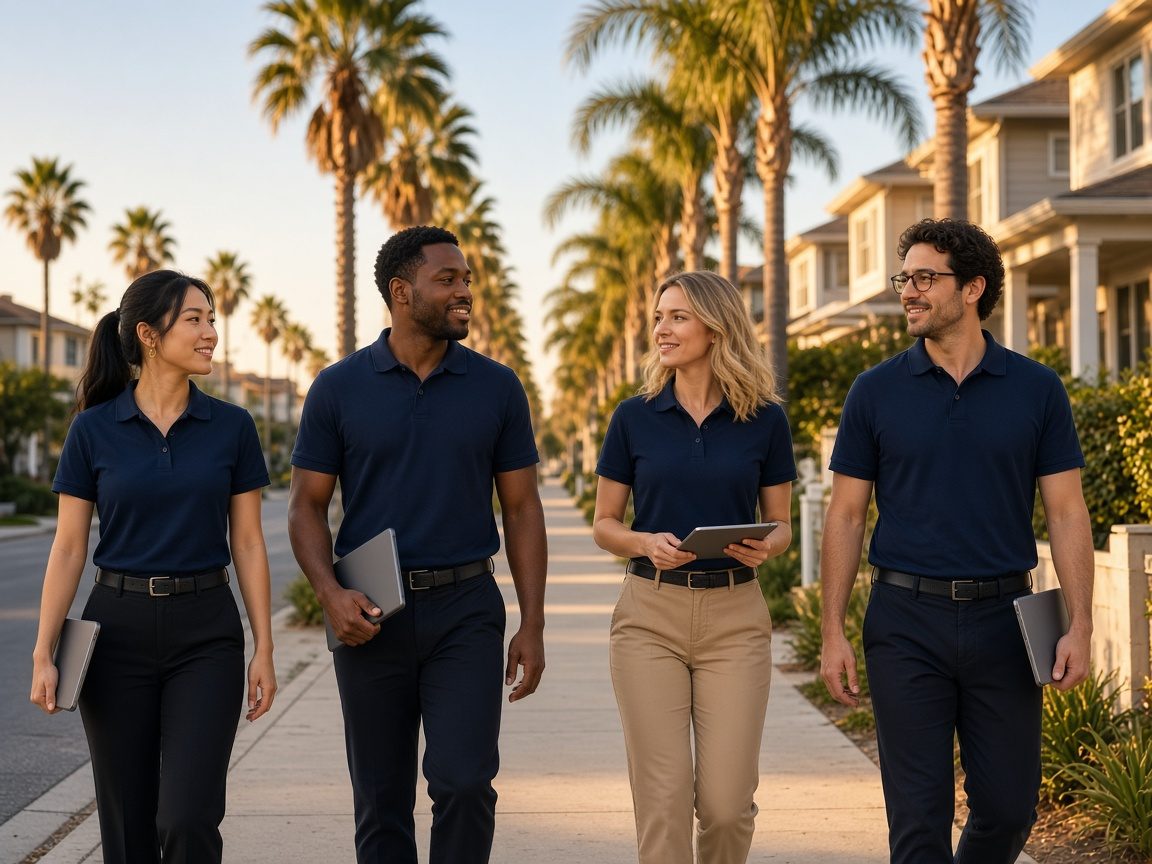 Field marketing team on a residential street